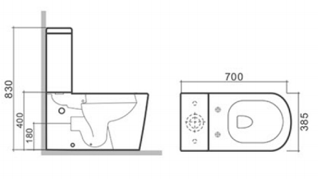 Washdown Close Coupled Toilet